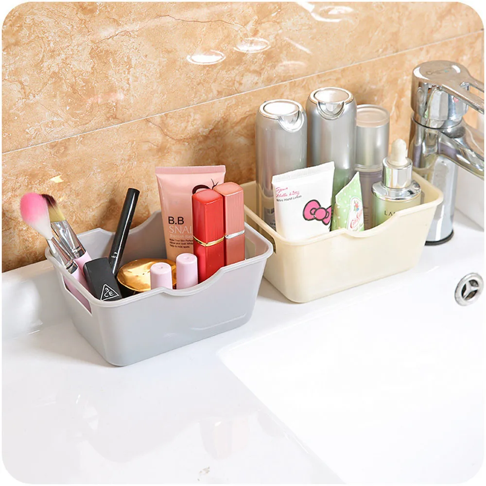 Вместительная Косметическая пластиковая офисная настольная коробка для