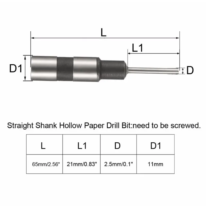 

Hollow Paper Drill Bit for Taper Shank Punch Punching Machine DIY Drilling