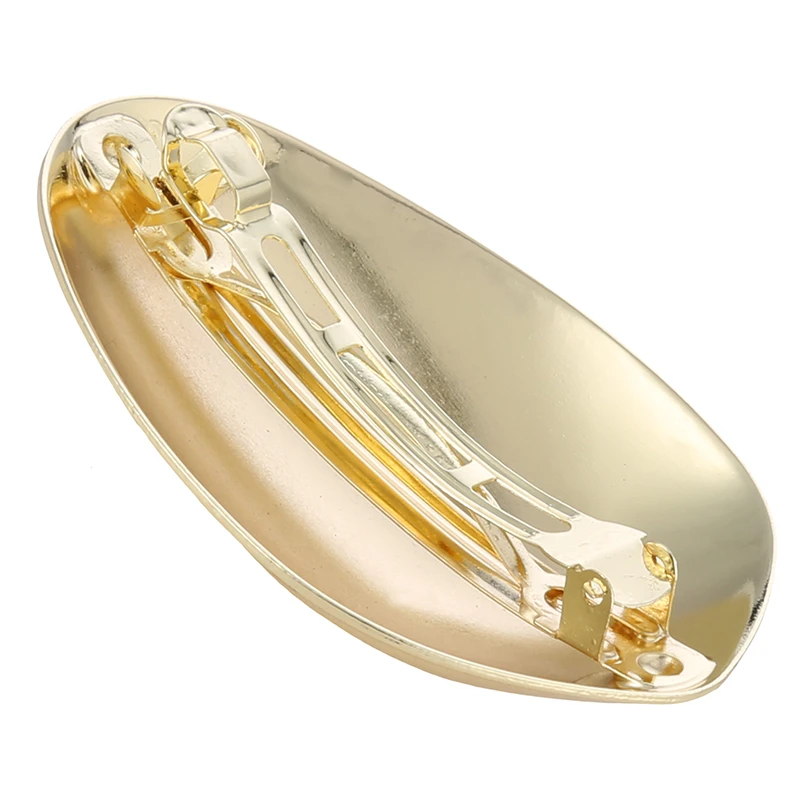 

2021 Design Geometric Glossy Gold Silver Color Metal Eggshell Hairgrips Barrettes For Women Girls Party Hairwear