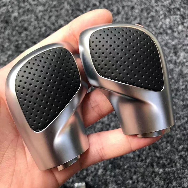 Хромированная матовая с кожаной ручкой переключения передач боковая крышка DSG