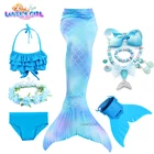 Детский костюм-бикини LovelyGirl с хвостом русалки, костюм русалки, костюм для косплея, детский купальник, фантастическое пляжное бикини с моноластом