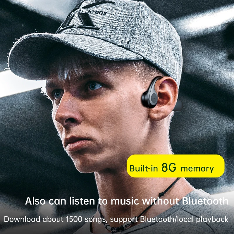 DDJ H10 Bone Conduction Headphones Bluetooth Wireless Headset MP3 Player Built In 8G Memory Waterproof Sports Earphones With Mic |