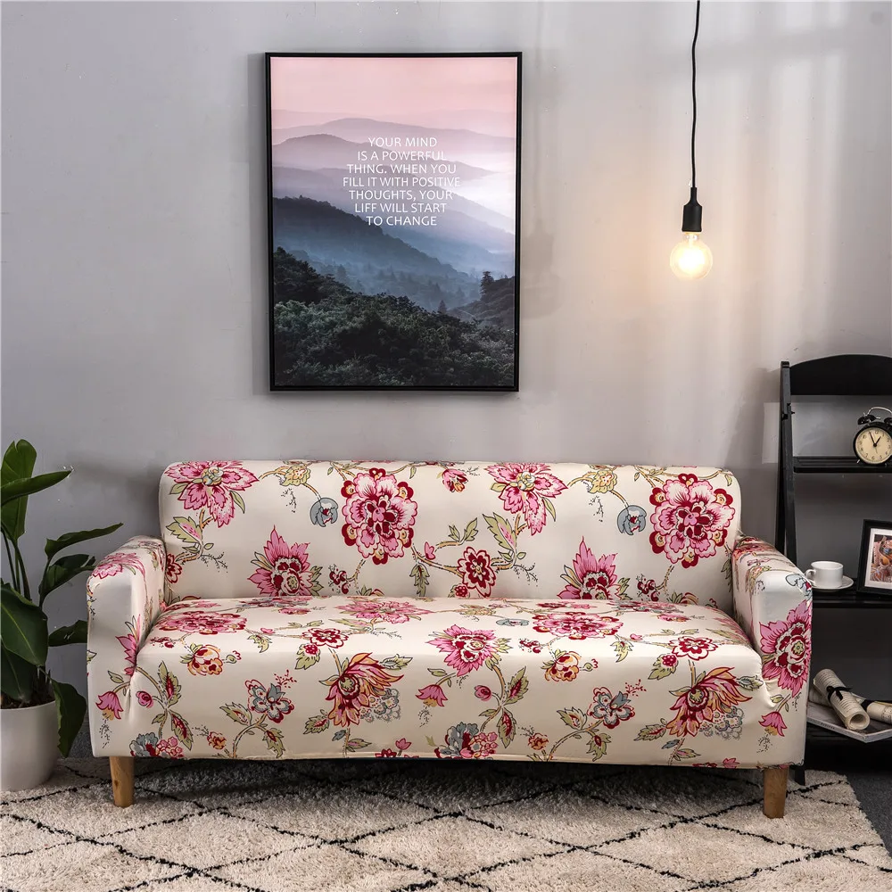 

Floral Elastic Sofa Cover Sectional Stretch Slipcovers Living Room Couch Cover L Shape Armchair Cover 1/2/3/4 Seat Capa De Sofa