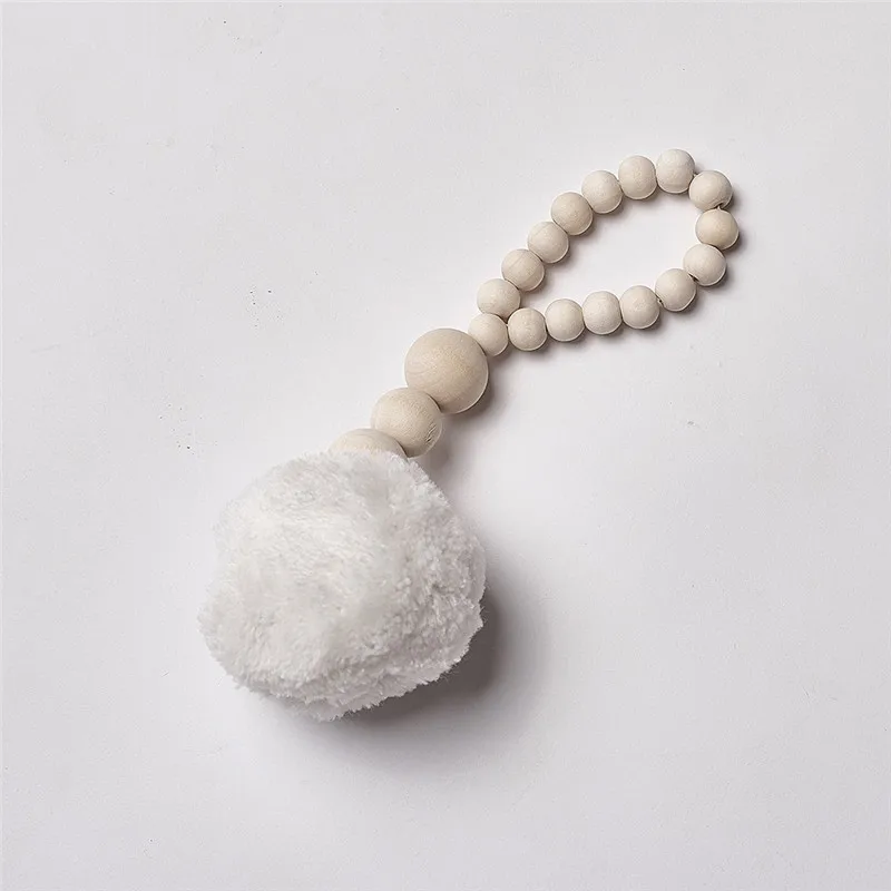 Подвесные деревянные бусины для детской кровати с кисточками висячая гирлянда