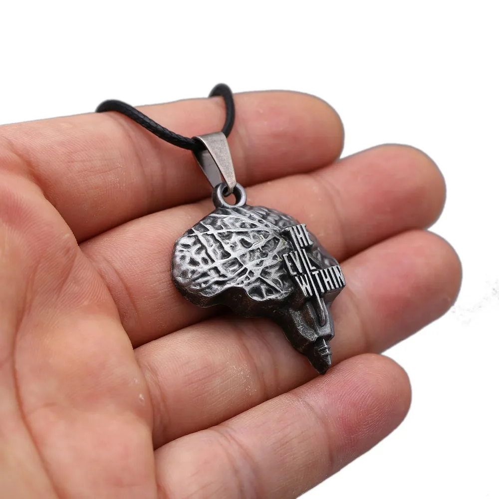 Ожерелье Игра зло внутри для мужчин металлическая подвеска мозга психоразрыва