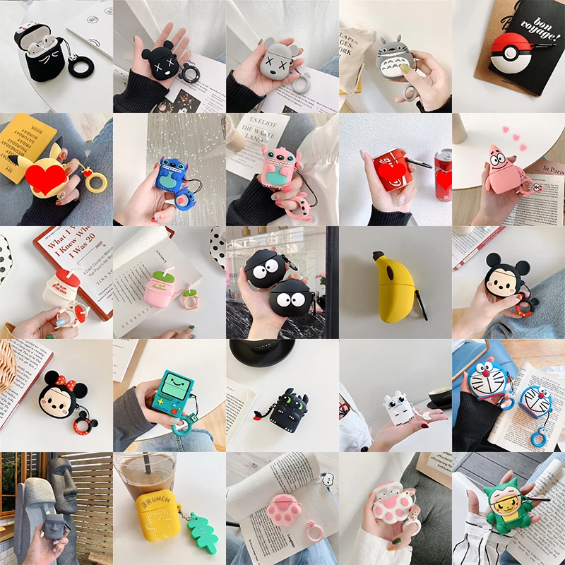 

Anime Cute Funny 3D Cartoon Silicone Protection Headphone Cases For Apple Airpods 2 1 Cover For Airpods Pro Case