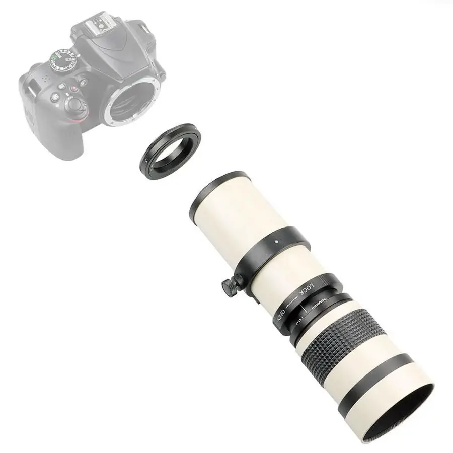 Kup Lightdow Biały 420-800mm F/8.3-16 Super Teleobiektyw Ręczny Obiektyw Zoom Do Aparatów Canon Nikon Sony Pentax FUji Olympus DSLR