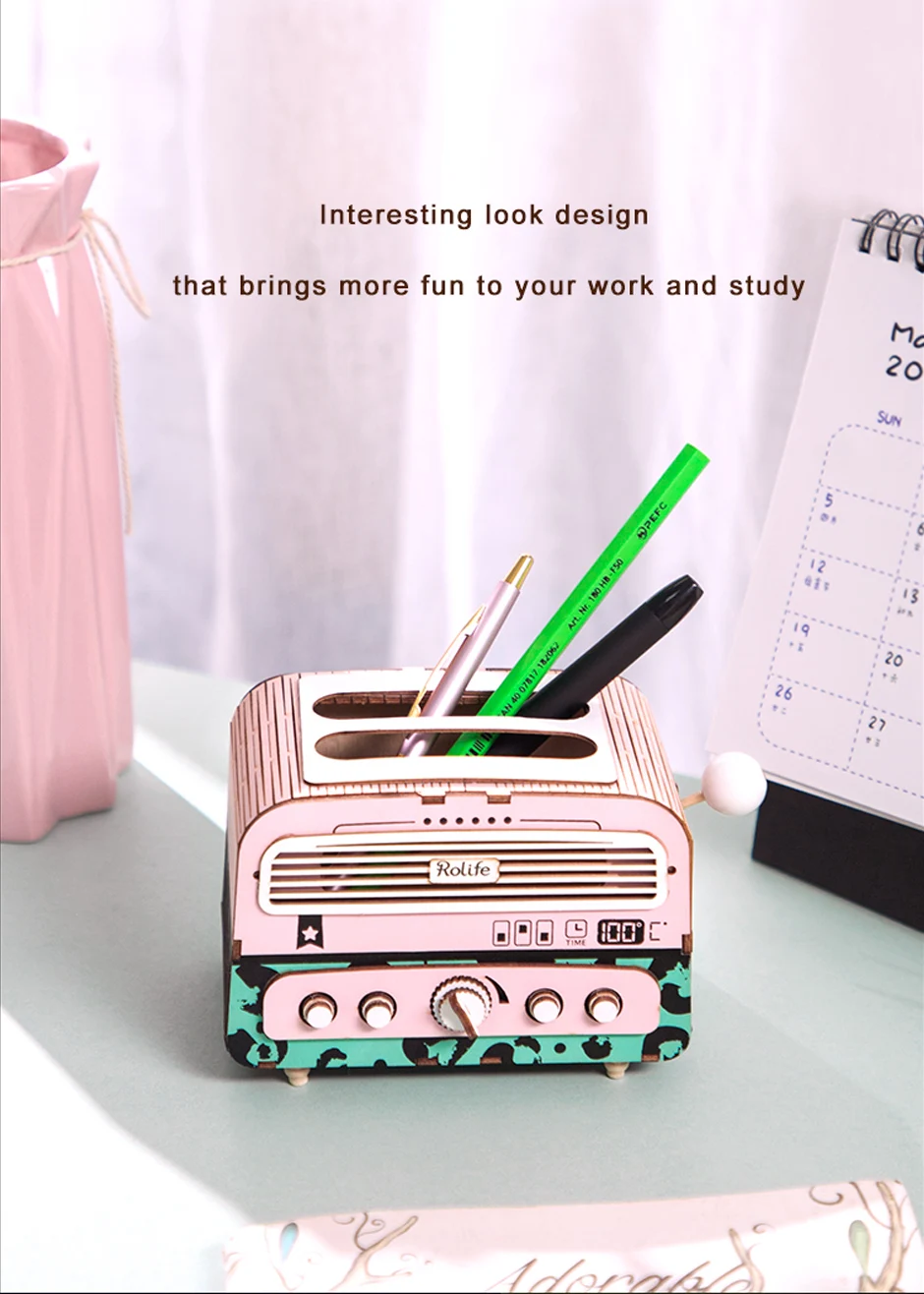 ROKR DIY Penholder 3D деревянная модель строительный комплект игрушки для детей взрослых девочек