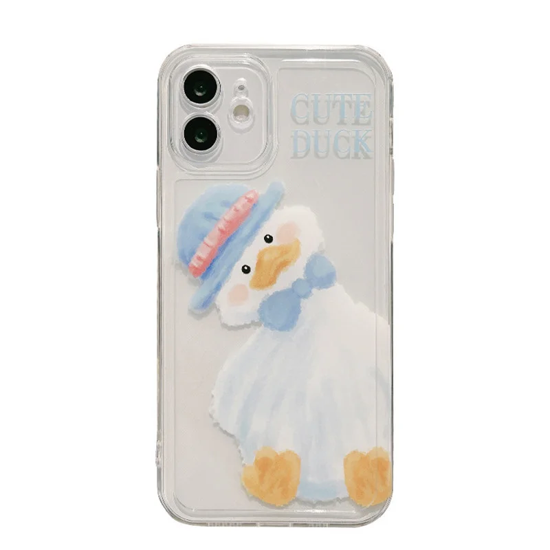 Мультяшная утка для Samsung Galaxy S8 S9 S10 S20 S21 Plus A21S A50 A70 A51 A71 A52 A72 A12 A32 мягкий ТПУ чехол