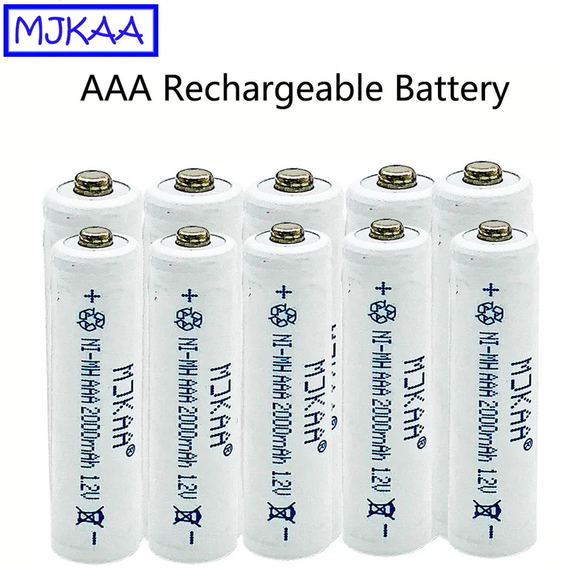 MJKAA 8/10 шт AAA 2000mAh Ni MH 1 2 V аккумуляторная батарея 3A Высокое качество батареи для