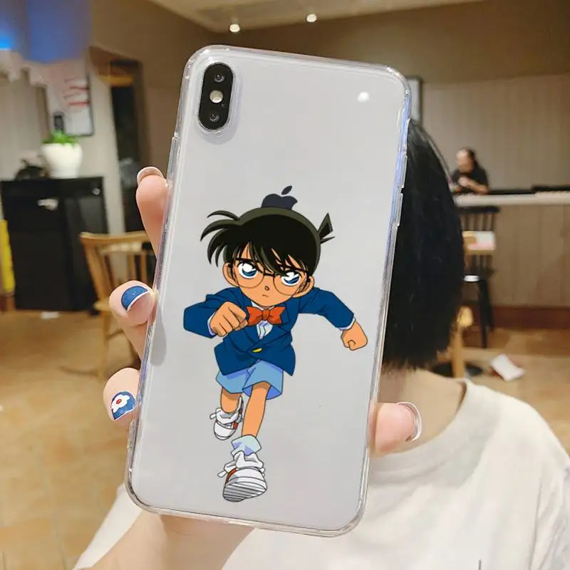 

Japan anime Detective Conan Phone Case Transparent for iPhone 6 7 8 11 12 s mini pro X XS XR MAX Plus