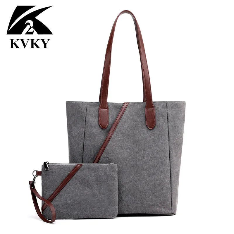 Холщовая Сумка комплект из 2 предметов женские сумки женская сумка-тоут