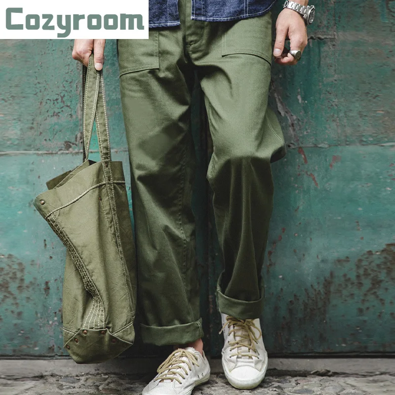

Комбинезон мужской прямой, хлопок, прямоугольный, винтажный стиль, повседневные брюки в стиле ретро, зеленый армейский Стиль