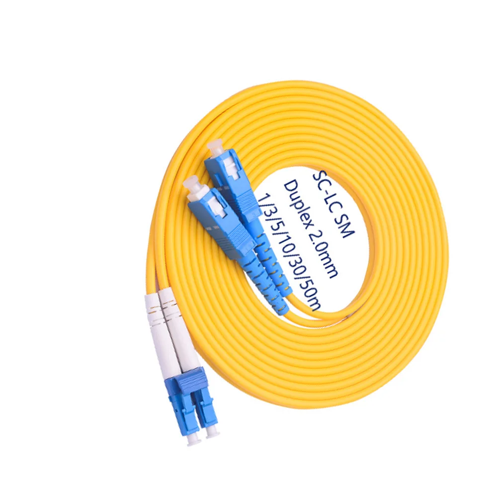 

SC/UPC-LC/UPC Singlemode Duplex Fiber 3.0mm PVC Fiber optic jumper Fiber Optic Patch Cable