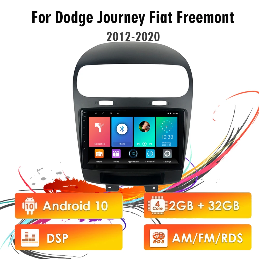 

Eastereggs 9 Inch 2 Din Android 10 RDS DSP Car Radio For Dodge Journey Fiat Freemont 2012-2020 WIFI GPS Navigation BT Car Stereo