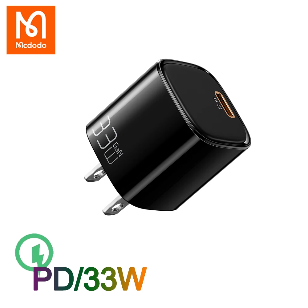 

Mcdodo PD 33W GaN Charger US Plug USB-C Quick Charging For iPhone 13 12 11 Pro Max XS Xiaomi Samsung Macbook Type C Fast Charger
