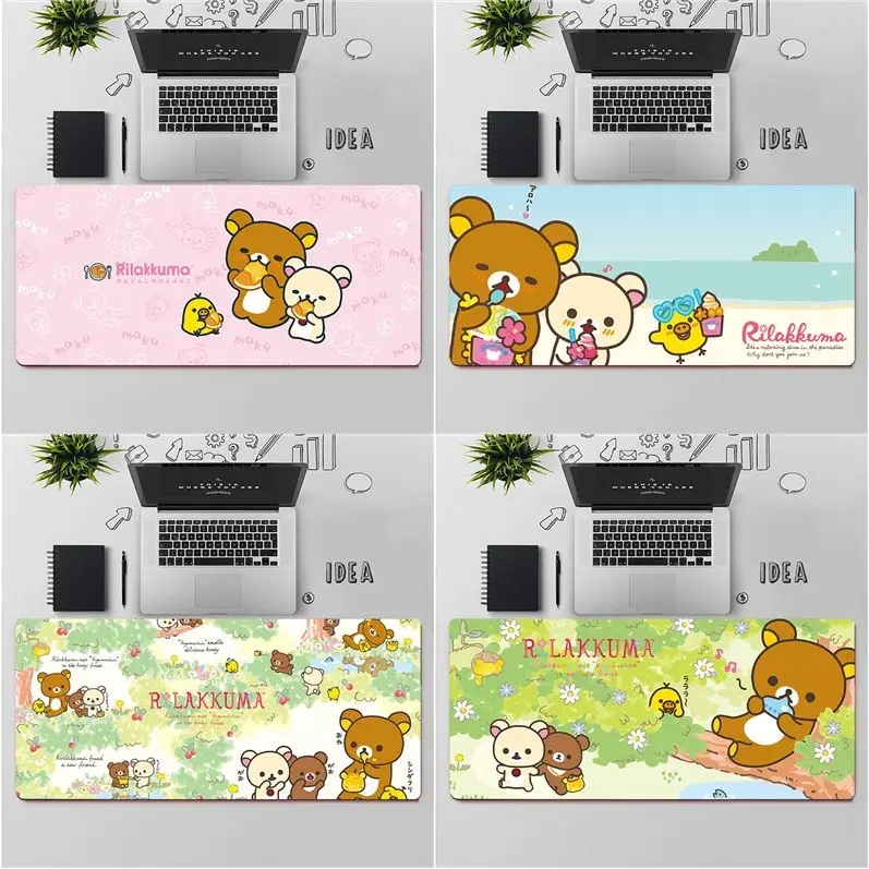

Maiya High Quality for girls Cute rilakkuma eat food gamer play mats Mousepad Free Shipping Large Mouse Pad Keyboards Mat