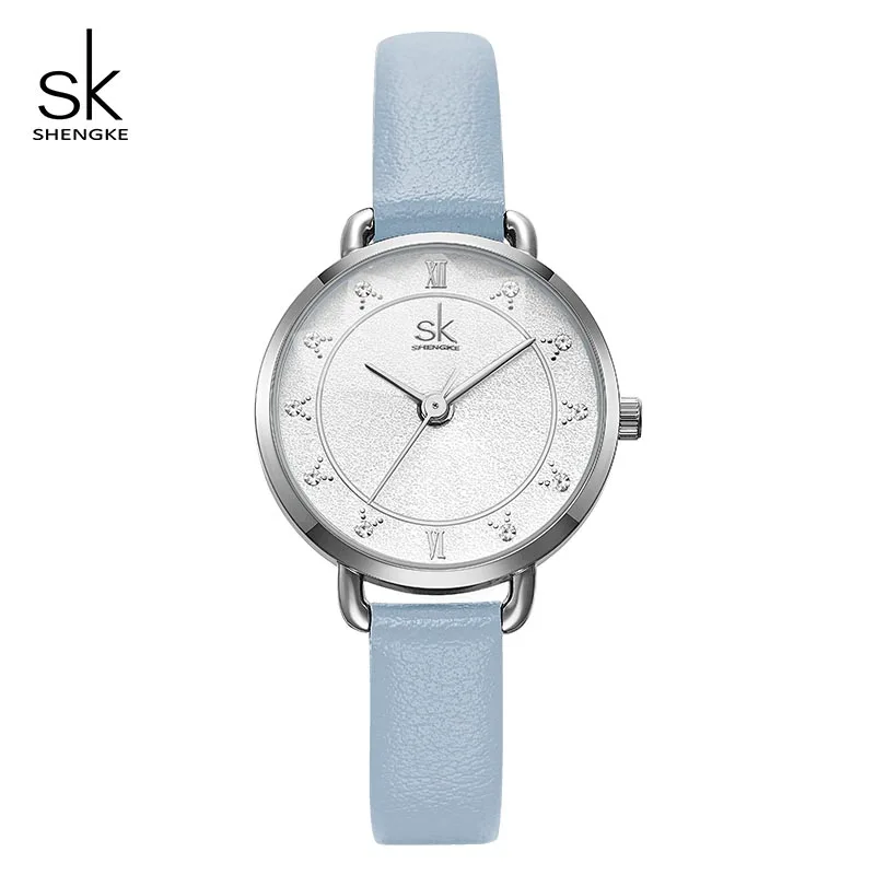 

Shengke Creative Glitter Dial Women Leather Wrist Watch Movement Quartz Watches Slim Buckle Strap Reloj Mujer Montre Femme#K9001