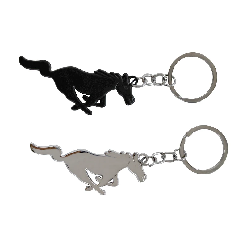 

Car Model Metal Brand New 3D Horse Emblem Badge Keychain Key Ring Suitable For Ford Mustang GT500 Car accessories