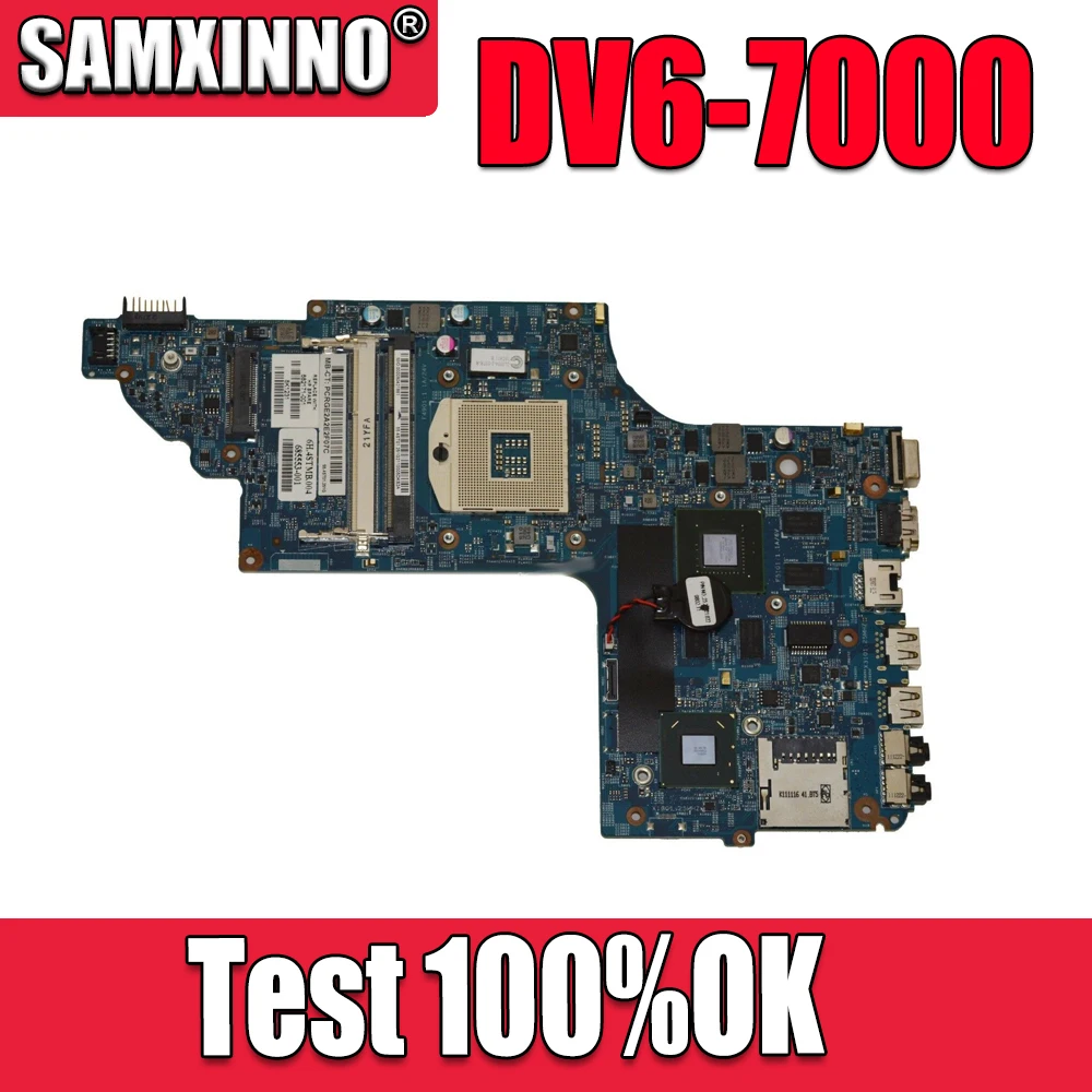 SAMXINNO  682174-501 682174-001 48.4ST06.021 PC Motherboard For HP pavilion DV6 DV6-7000 MAIN BOARD HM77 GT650M 2GB Video Card