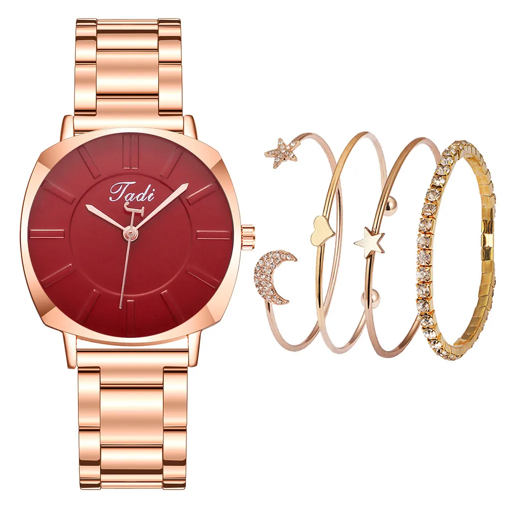 Роскошные женские часы набор женских браслетов блестящие повседневные