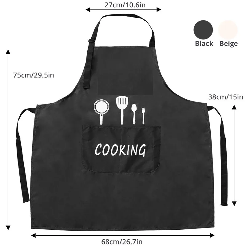 

Nordic Polyester Kitchen Apron Waterproof Oil Cooking Chef Aprons Home Baking Coffee Shop Cleaning Adult Bibs Kitchen Accessory