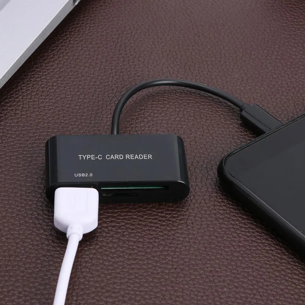 3-в-1 разветвитель типа C на мини-USB-адаптер 2 0 TF-кардридер OTG хаб адаптер для Macbook