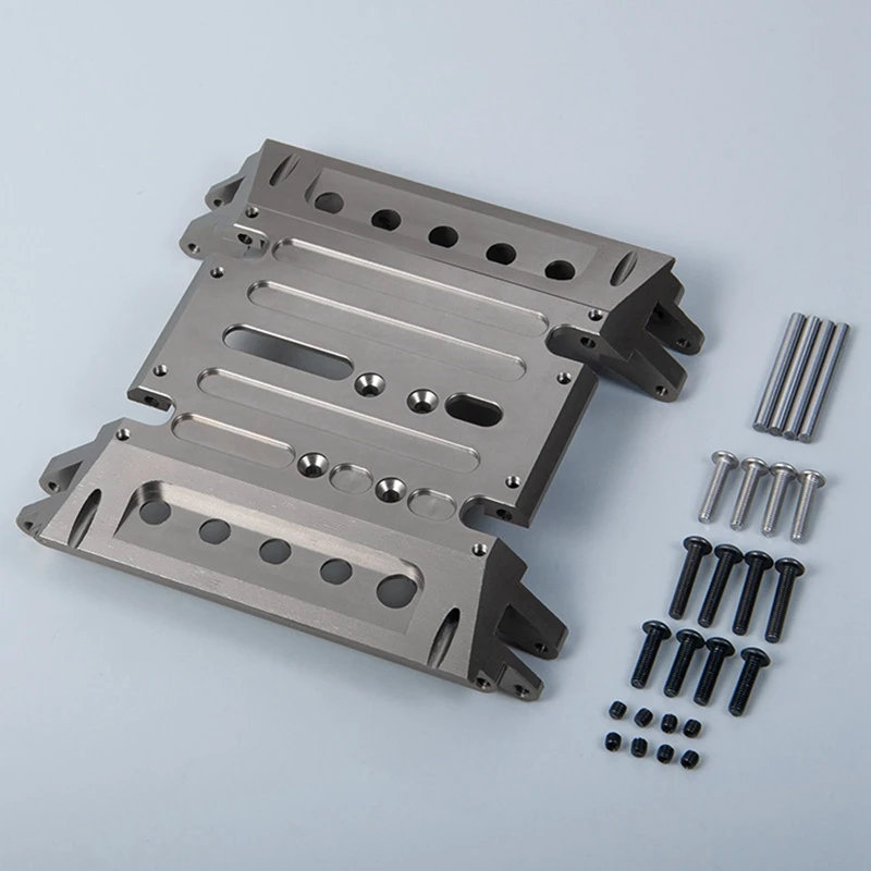 

2 Set RC Car Part: 1 Set Aluminum 2.2 Beadlock Wheel Rims & 1 Set Center Gear Box Mount Base CNC Aluminum Skid Plate