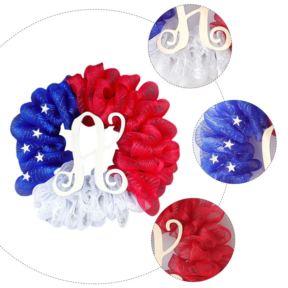 

1pc Independence Day Door Wreath Decorative Wall Wreath Hanging Ornament