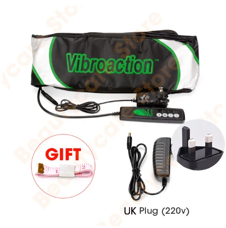 UK Plug(220v)green Нагревательный вибрирующий пояс для сауны. Ремни для массажа для похудения. Массажный гибкий Вибрационный Слендер для сжигания жиров, пояс для похудения - Цвет: UK Plug(220v)green