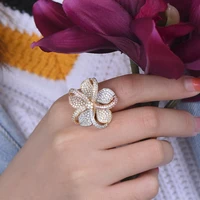 blachette trendy luxe bloem kubieke zirkoon crystal engagement vinger ringen voor vrouwen wedding dubai bridal ring dropshipping