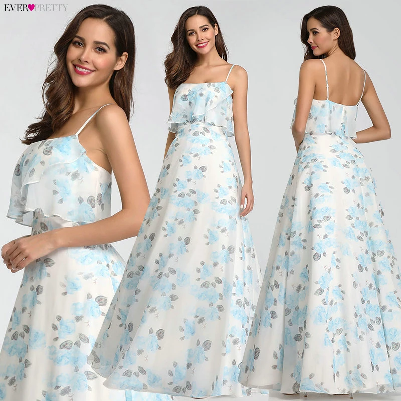 Robe De Soiree Ever красивое пляжное платье EP07242 элегантное ТРАПЕЦИЕВИДНОЕ вечернее платье с цветочным принтом длинное летнее платье в стиле бохо vestido de festa