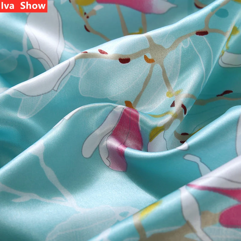 Комплект постельного белья из шелка с принтом | Дом и сад