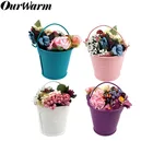 OurWarm мини-жестяная металлическая жестяная подарочная коробка для конфет, цветочное ведро, детский сувенир для крещения, украшения для вечеринки