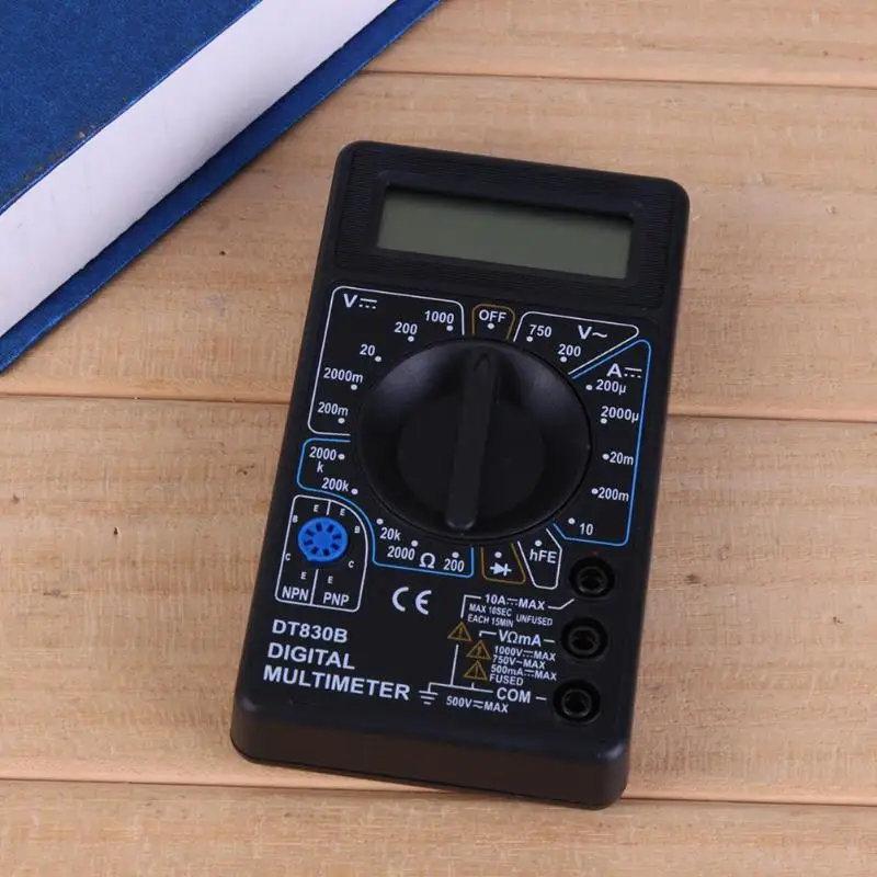 DT-830B ЖК-дисплей Цифровой мультиметр переменного тока/постоянного тока 750/1000 в Amp Вольт Ом метр тестер 0," ЖК-дисплей Дисплей портативный тестер инструмент