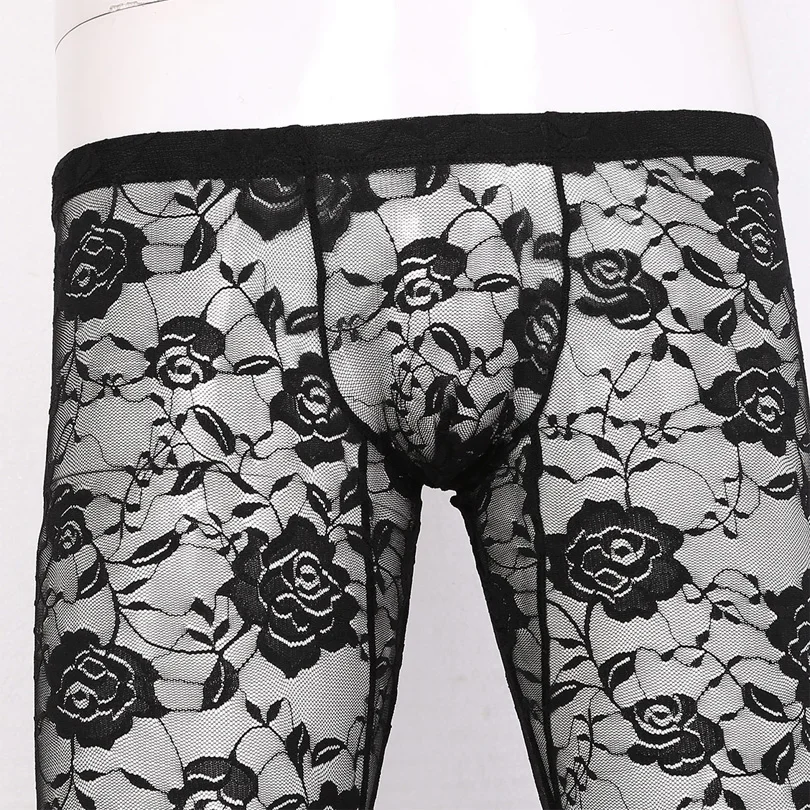 Леггинсы мужские кружевные прозрачные с низкой посадкой | Мужская одежда