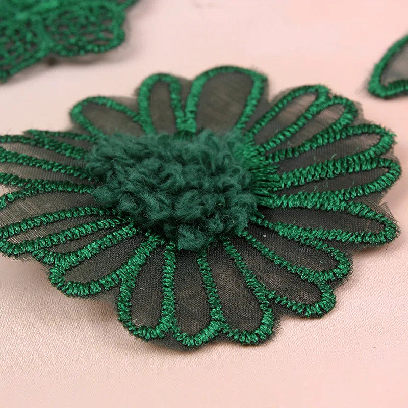 Зеленая Маленькая кружевная основа для одежды утюжок на одежде платье