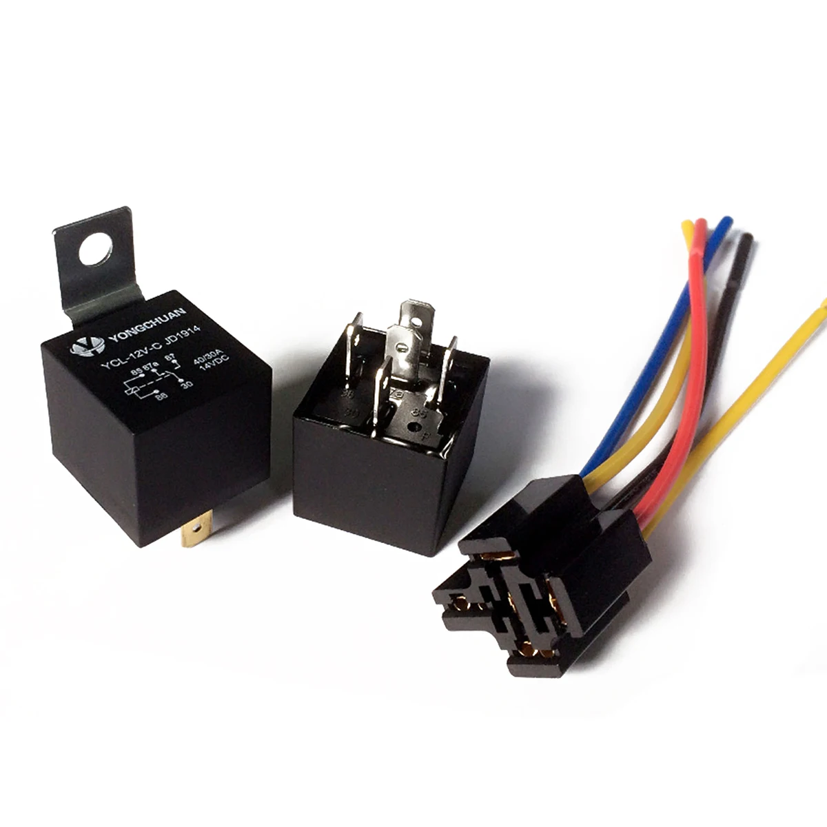 5 Set DC 12V 40A AMP Relay & Socket SPDT Pin Wire YCL-12V-C JD1914 For Auto Car Truck Accessories | Строительство и ремонт
