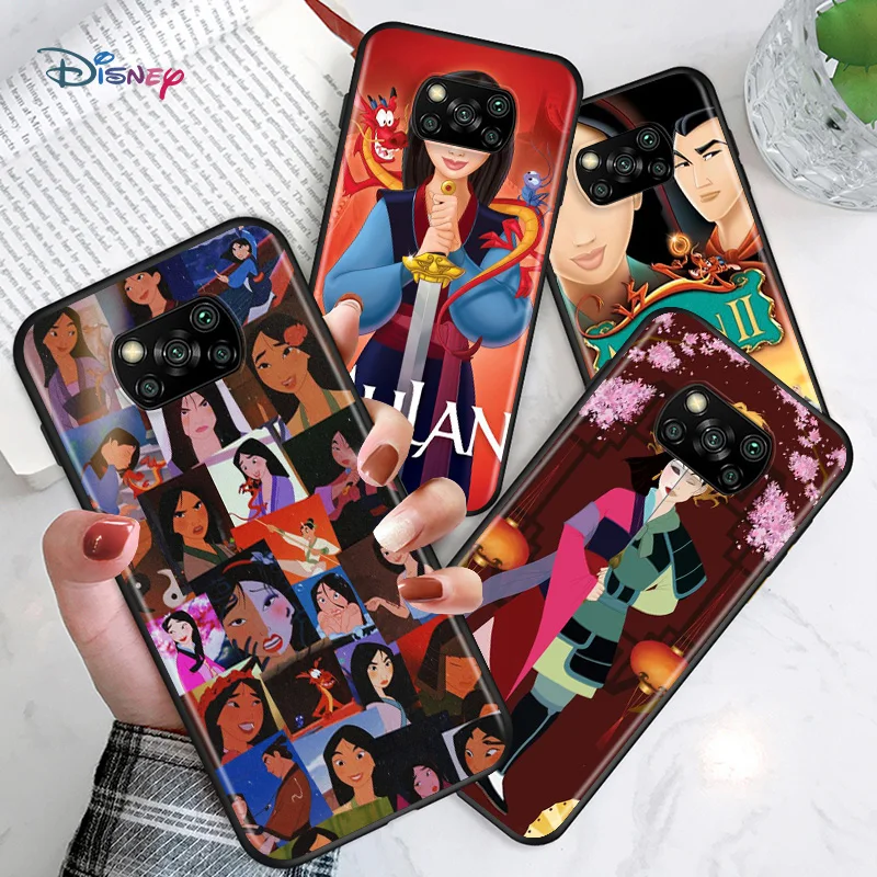 

Disney Cartoon Animation Mulan For Xiaomi Poco C3 M3 M2 X3 NFC X2 F3 F2 F1 Mi Play A3 A2 Pro Soft TPU Silicone Black Phone Case