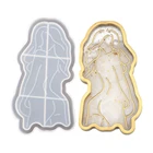 Силиконовая форма в виде лотка сделай сам из эпоксидной смолы, форма для девушек и женщин с длинными волосами, форма в форме тела, зеркальная абстрактная пластина, бесплатная доставка