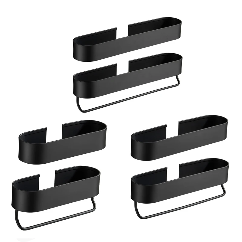 

2022 New Double Layer Shower Shelf Kitchen Organizer Towel Bars Wall Mount Shampoo Holder
