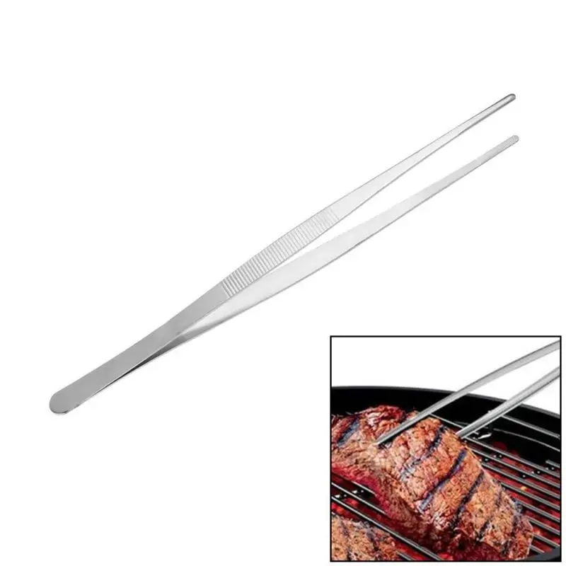 

Food Barbecue Tongs Steel Churrasco Tweezers Clip Buffet BBQ Restaurant Tool New 12.5/14/16/18cm Anti Acid No Rust BBQ Tools