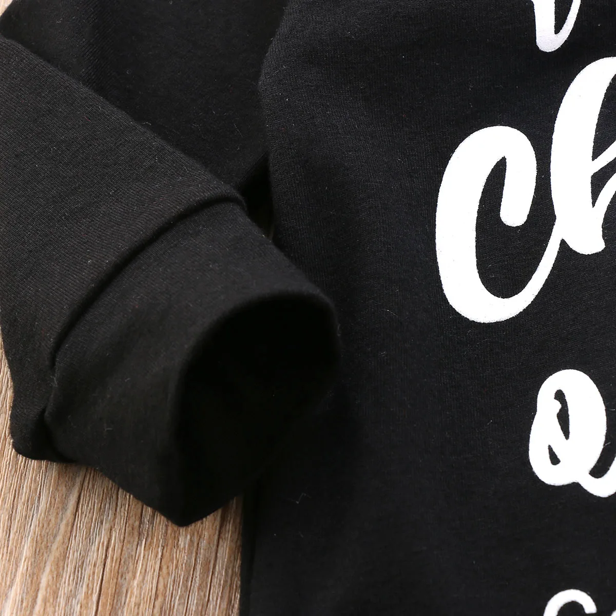 Зимняя детская черная хлопковая одежда с буквами Бог для маленьких мальчиков и