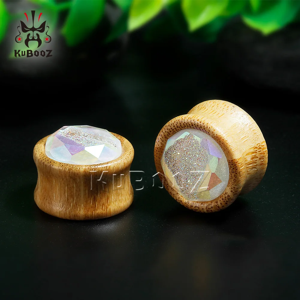 Kubooz новые Бамбуковые серьги для пирсинга, украшения для тела, модный подарок для Унисекс 8-25 мм