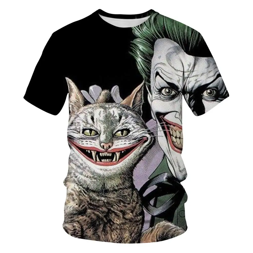 Мужская футболка с 3D принтом Joker Face повседневная мужская круглым вырезом