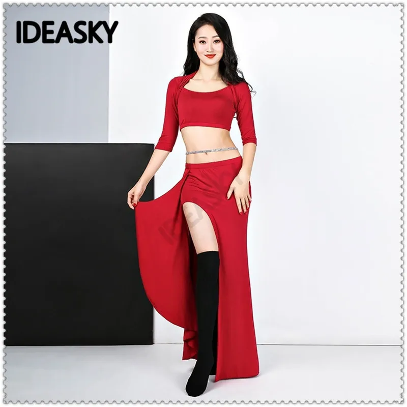 Длинная юбка с разрезом набор костюма для танца живота выступлений в восточном