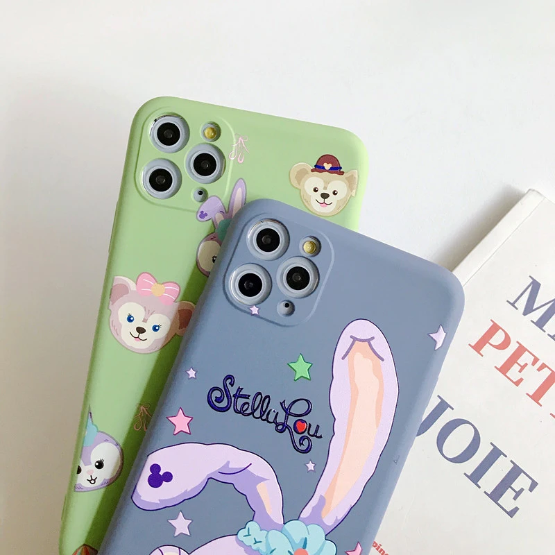 Чехол для телефона с мультяшным кроликом iPhone 11 Pro Max милый мягкий жидкий