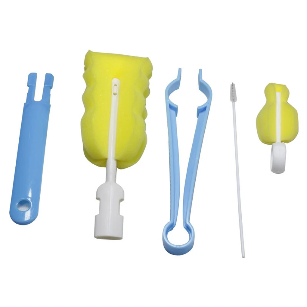 

Removable BPA-free Baby Bottle Long Handled Sponge Brush Cleaner Kit Nipple Straw Washing Cleaning Tool