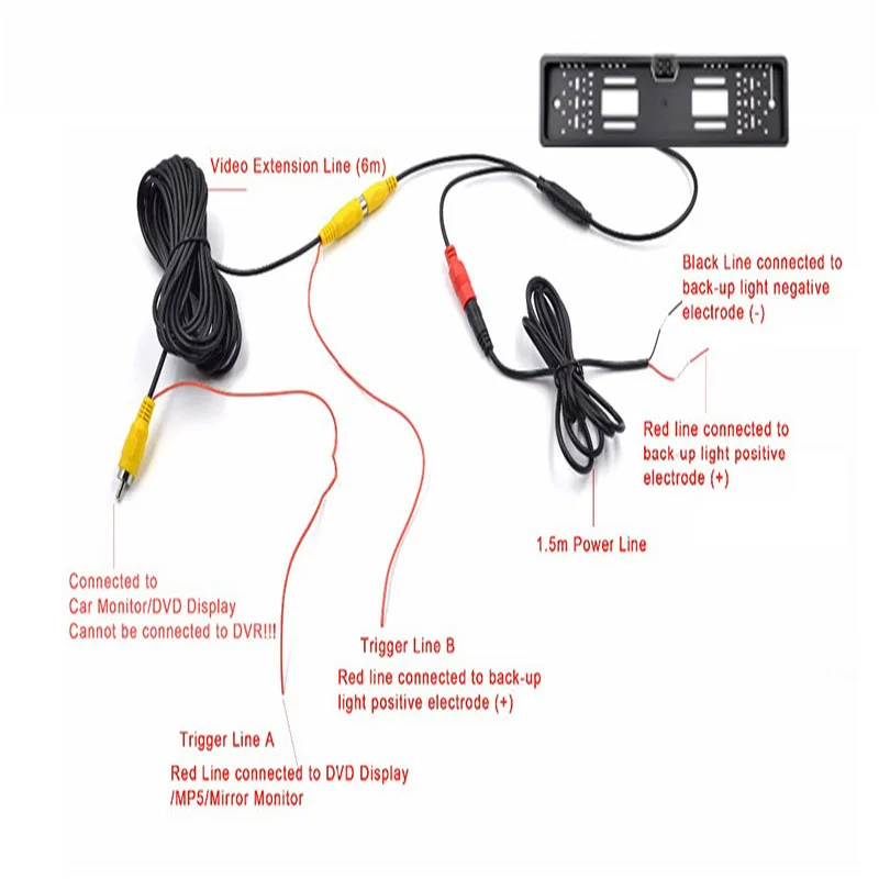 

140 degree Car European License Plate Frame Waterproof Reversing Backup LED or IR Night Vision Car Rear View Camera