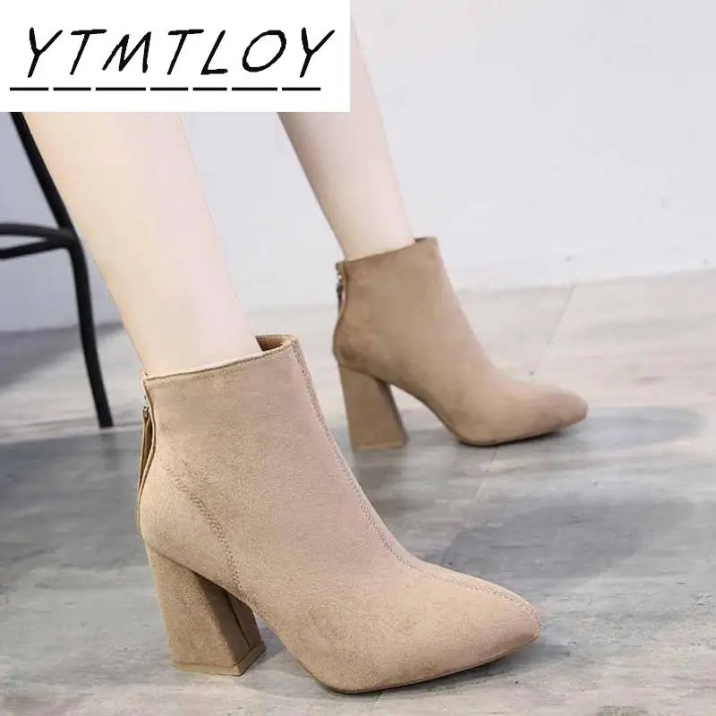 Женские Фетиш ботильоны на высоком каблуке разноцветные ботинки низком теплая